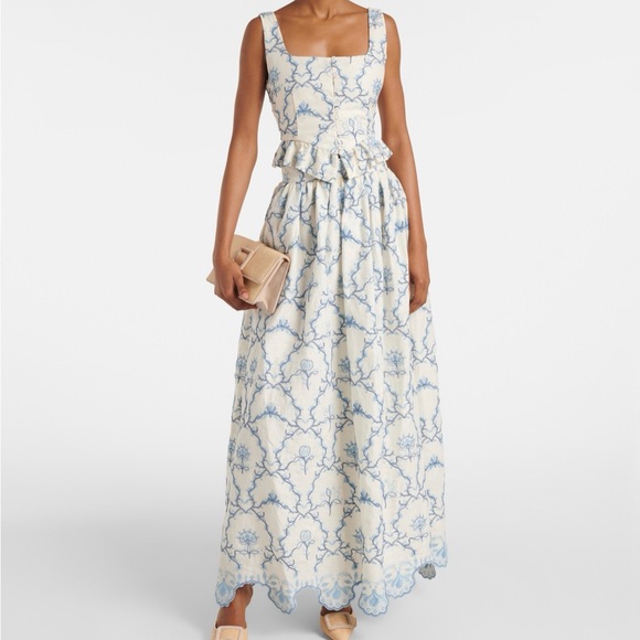 Agua by Agua Bendita Dresses & Skirts - NWT AGUA BY AGUA BENDITA Tangelo floral linen maxi skirt